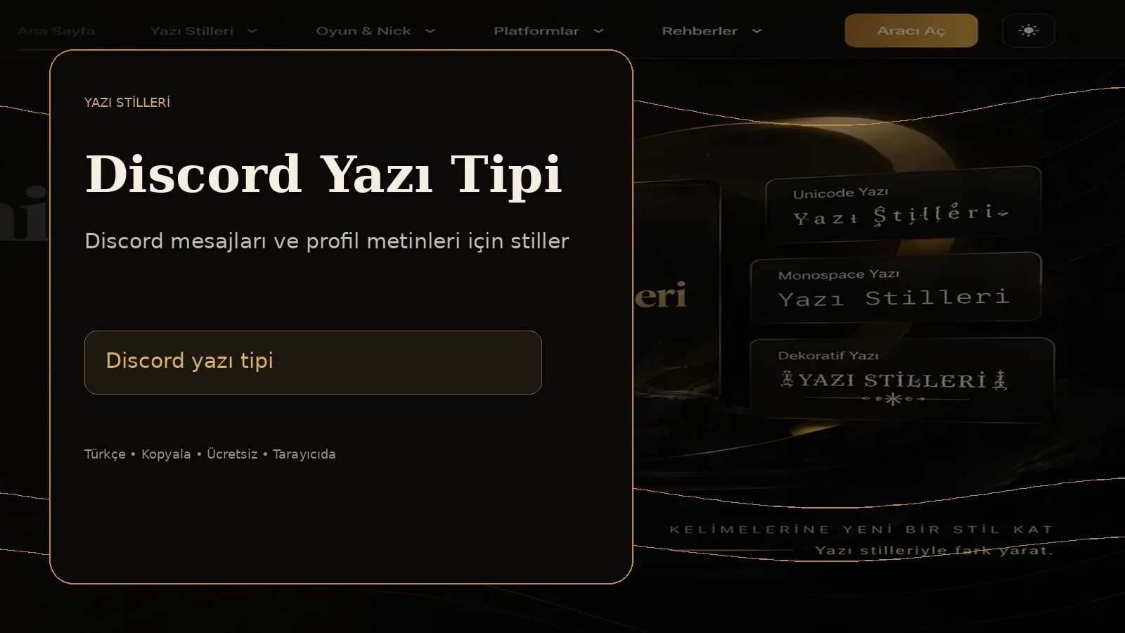 Discord yazı tipi ve şekilli metin stilleri