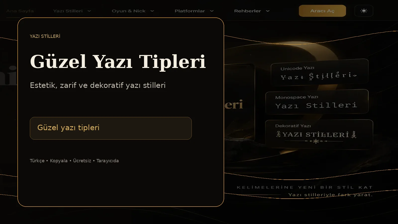 Güzel yazı tipleri ve estetik yazı stilleri