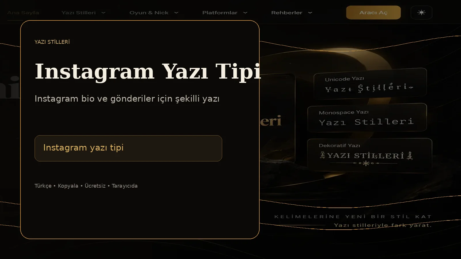 Instagram yazı tipi ve bio yazı stilleri