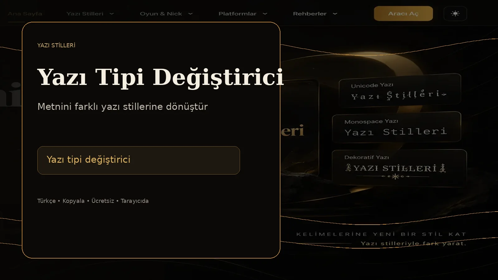 Yazı tipi değiştirici ile farklı yazı stilleri oluşturma